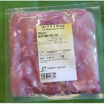 Poulet Schenkel Geschnetzeltes 1 Person